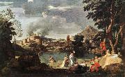 Landscape with Orpheus and Euridice Nicolas Poussin